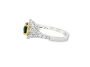 Platinum and 14K Yellow Gold Sapphire & Diamond Ring