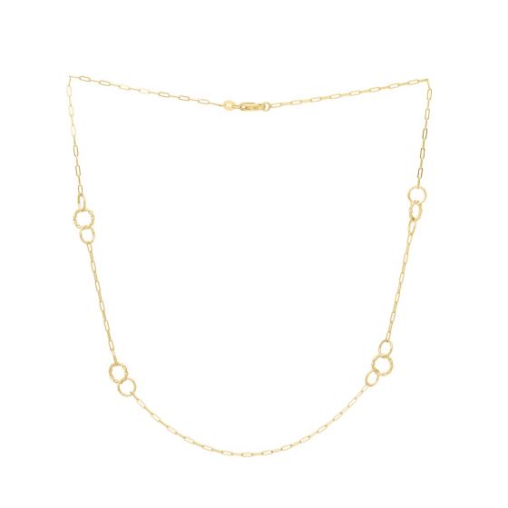 Yellow Gold Circle Station Necklace