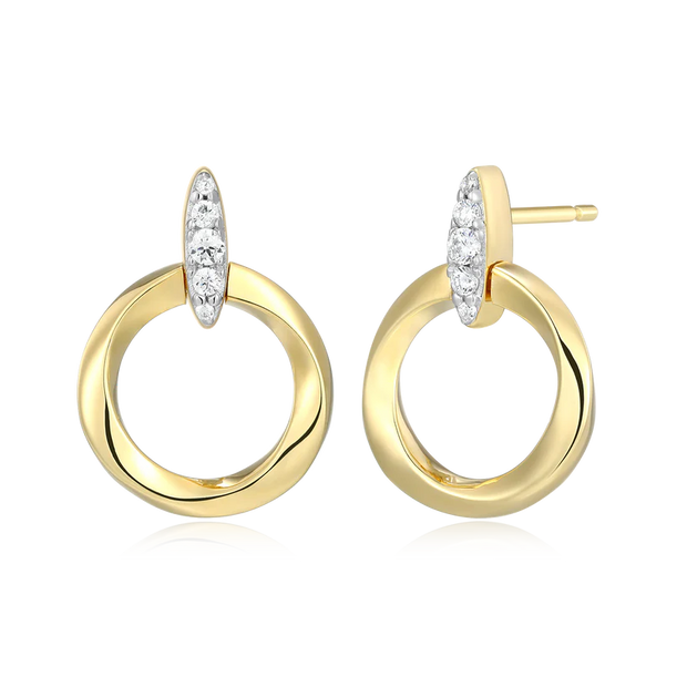 Monte Luna Yellow Circle Stud Earrings with LG Diamonds