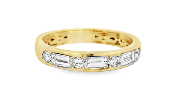 14K Yellow Gold Baguette & Diamond Ring - .66ctw