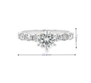 14K White Gold Diamond Engagement Ring - 1.30ctw