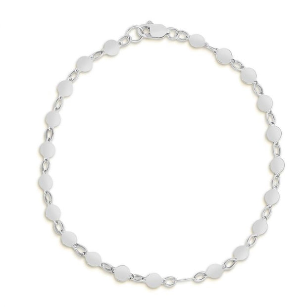 White Gold Mirror Chain Bracelet