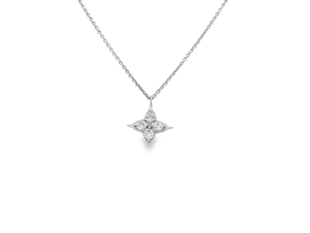 14K White Gold Estate Petite Diamond Pendant