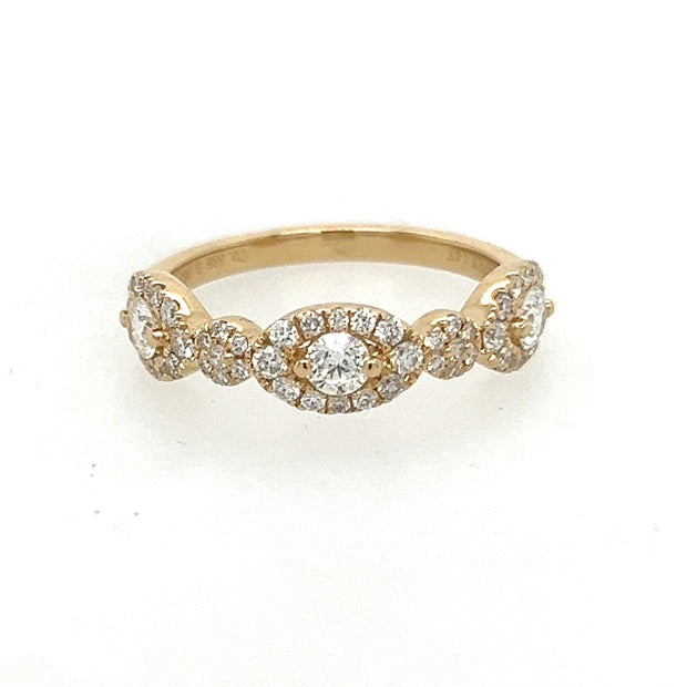 14K Yellow Gold Diamond Band - .71ctw