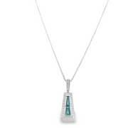 14K London Blue Topaz and Diamond Pendant