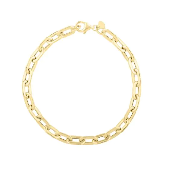 Yellow Gold Paperclip Bracelet