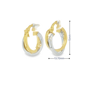 14K Two-Tone Petite Hoop Earrings
