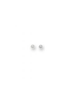 14K White Ball Stud Earrings-3 mm