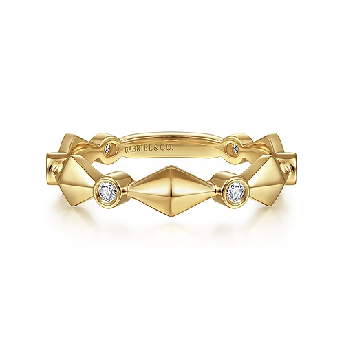 Gabriel & Co. Yellow Stackable Ring with Diamonds