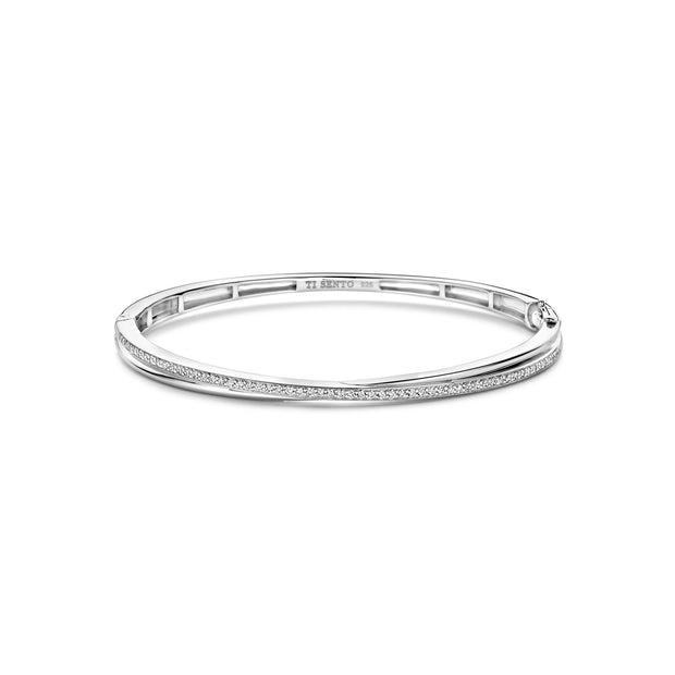 Ti Sento Silver CZ Bangle