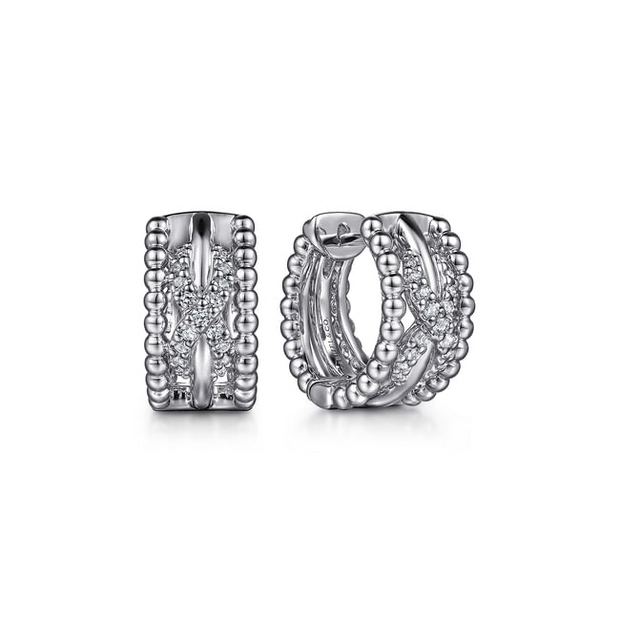 Gabriel & Co. Silver Bujukan Huggie Earrings