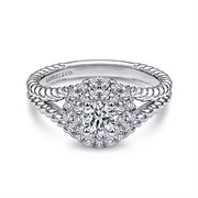 Gabriel & co. 14K Complete Double Halo Engagement Ring