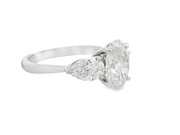 Platinum Lab Grown Oval Diamond Engagement Ring - 3.35ctw