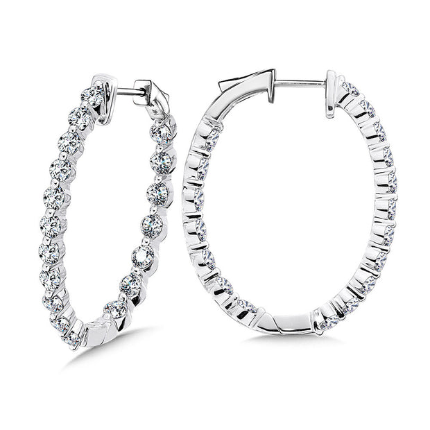 Lab Grown Diamond Hoop Earrings-2.50 ctw