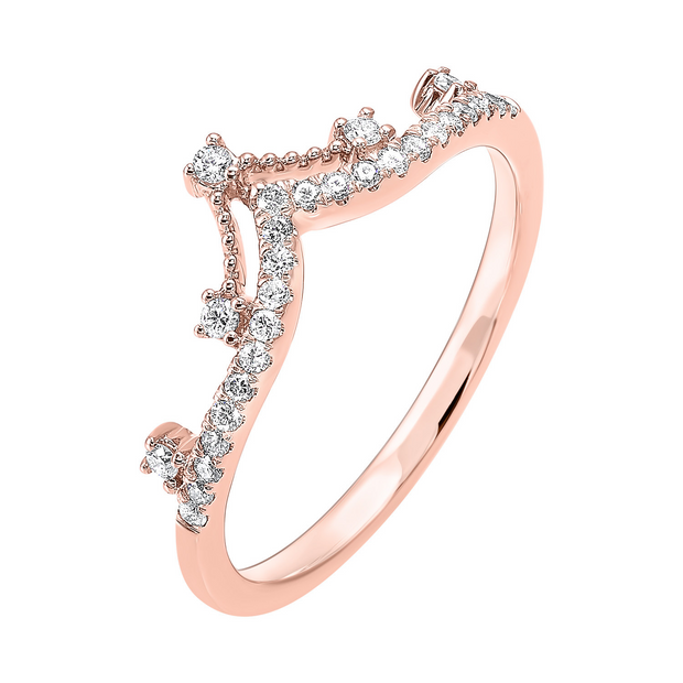 10 Karat Rose Gold Diamond Stackable Ring