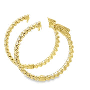 14K Yellow Gold Diamond Hoop Earrings - 1.50ctw