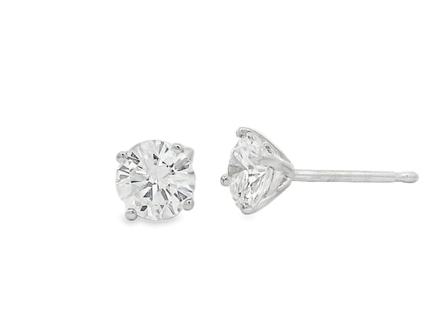 14K White Gold Diamond Stud Earrings - .78ctw