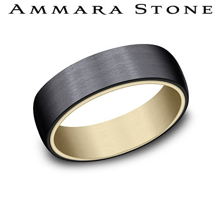 Ammara Stone Black Titanium with Yellow Gold Sleeve