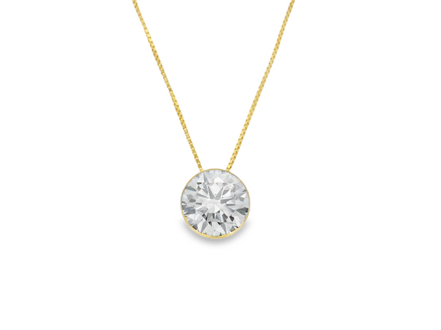 14K Yellow Gold Round Lab Grown Diamond Pendant - 1.51ct