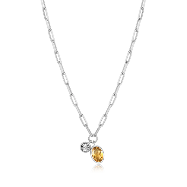 Monte Luna Silver November Birthsone Pendant Necklace