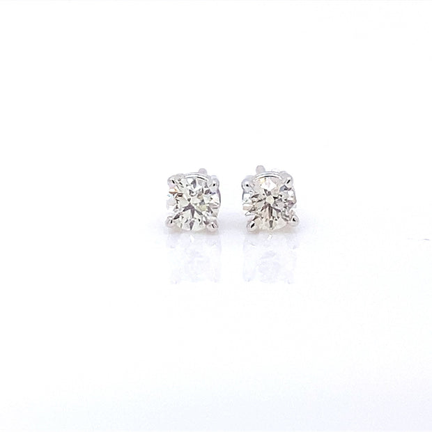 14K White gold Diamond Stud Earrings - .37ctw