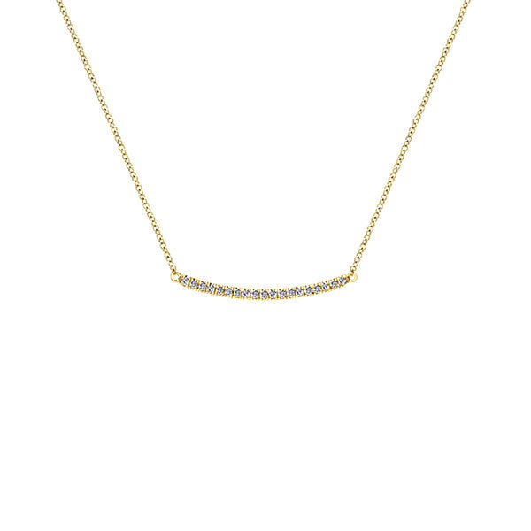 Gabriel & Co. Yellow Diamond Pave Bar Necklace