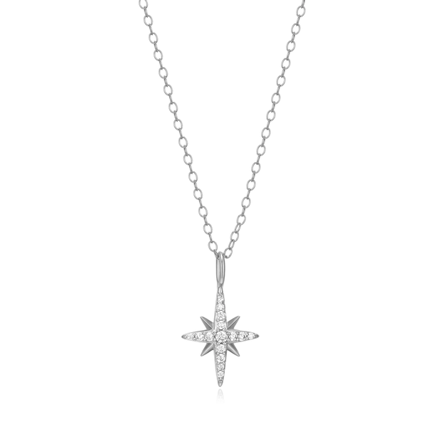 Monbte Luna Silver Cardinal Points Pendant Necklace