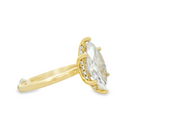 14K Yellow Gold Lab Grown Marquise Diamond Engaement ring