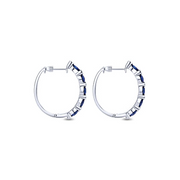 Gabriel & Co Diamond and Sapphire Hoop Earrings