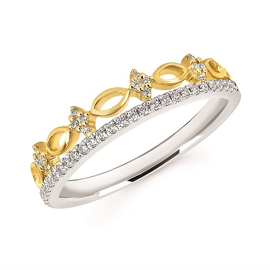 Yellow/White Diamond Stackable Ring