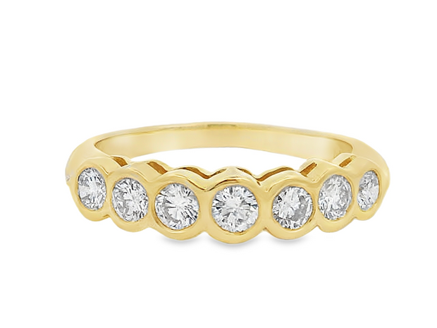 Estate 14K Yellow Gold Bezel Set Ring - .85ctw