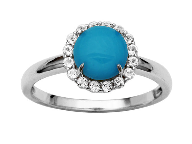 Silver Birthstone Ring- Turquoise