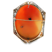 Estate 14K White Gold Vintage Smoking Cameo Brooch/Pendant