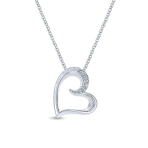 Gabriel & Co. Silver Open Heart Pendant Necklace