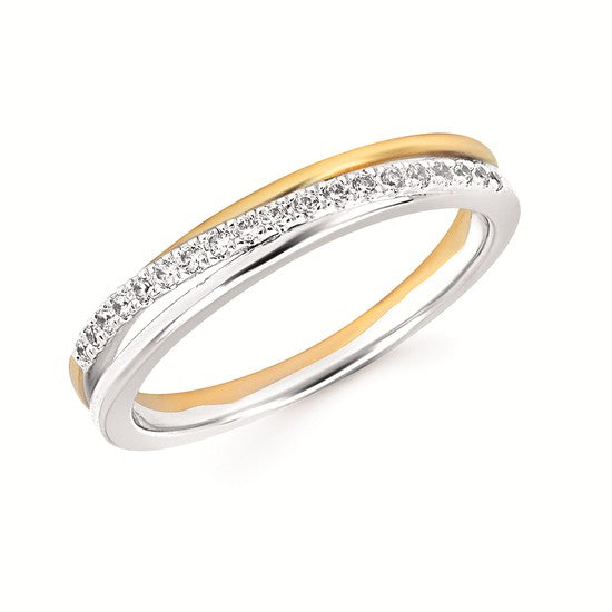 Yellow/White Gold Diamond Stackable Ring