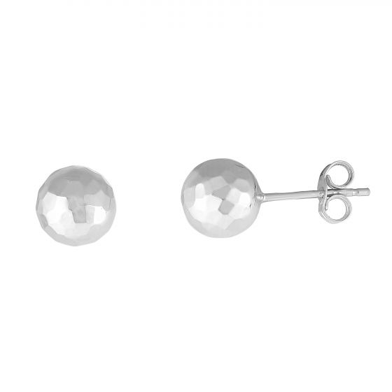 White Gold Faceted Earrings
