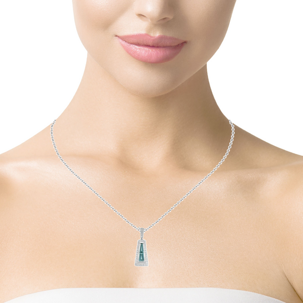 14K London Blue Topaz and Diamond Pendant