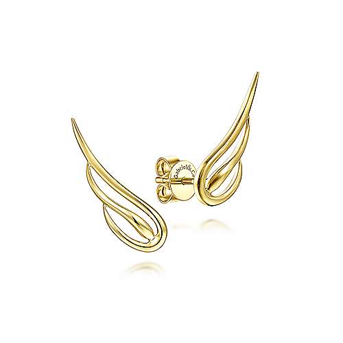 Gabriel & Co., 14K Yellow Gold Wing Earrings