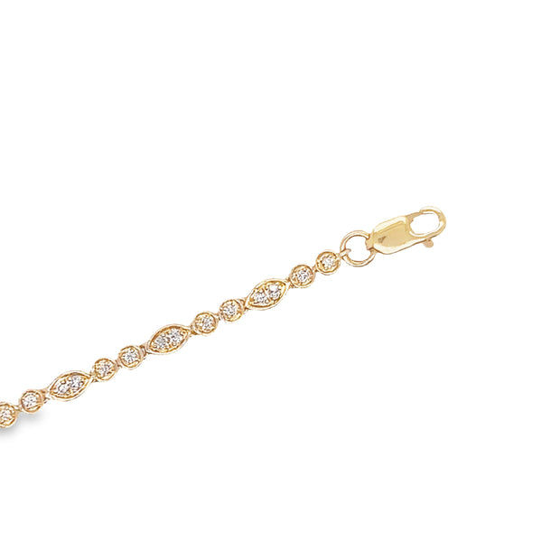 14K Yellow Gold Petite Diamond Fashion Bracelet - .52ctw