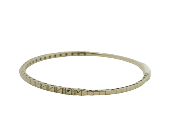 14K Yellow Gold Flexible Diamond Bracelet - .19ctw