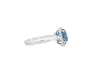 18K White Gold Moi Toi Fashion Ring with Madagascar Sapphire and Diamond Accents