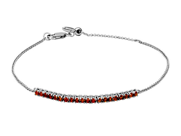 Silver Garnet Birthstone Bracelets