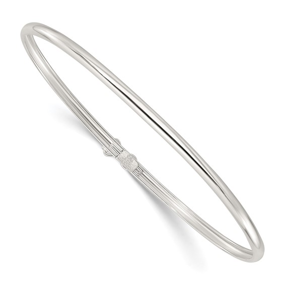 Silver Polished Flexible Bangle Bracelet