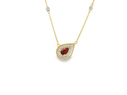 14K Ruby and Diamond Necklace