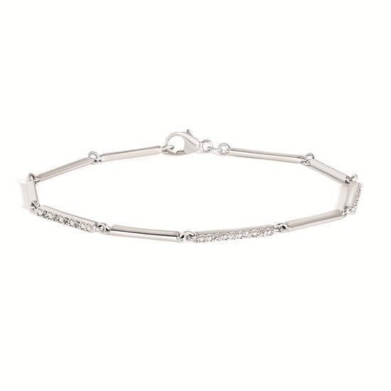 Silver Bracelet with Diamonds