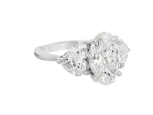 Platinum Oval Lab Grown Diamond Engagement Ring