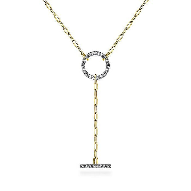 Gabriel & Co Yellow Gold Y- Knot Necklace