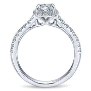 Gabriel & Co. 14K White Round Halo Engagement Ring