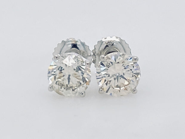 Diamond Solitaire Earrings - Natural