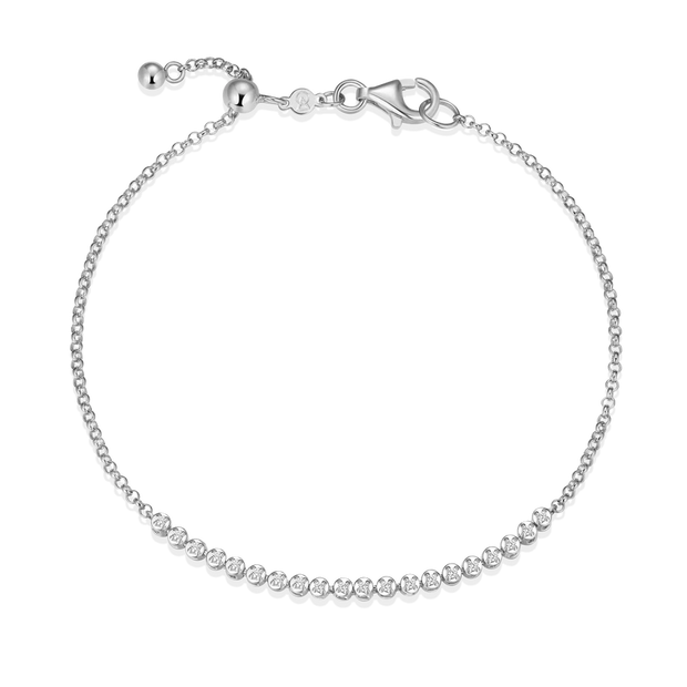 Monte Luna Silver Lab Grown Diamond Bolo Tennis Bracelet